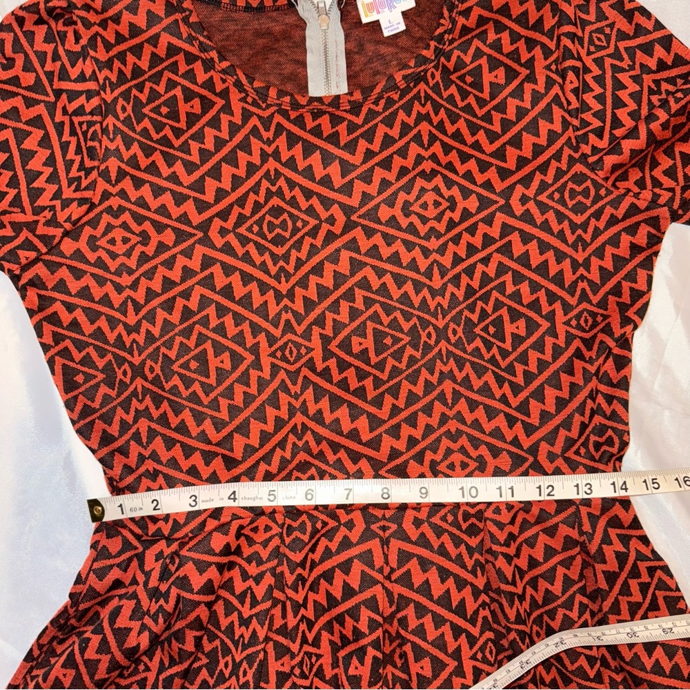 Retro Women’s BOHO Aztec Geometric Chic Dress Black Orange Fall Autumn - Picture 10 of 11